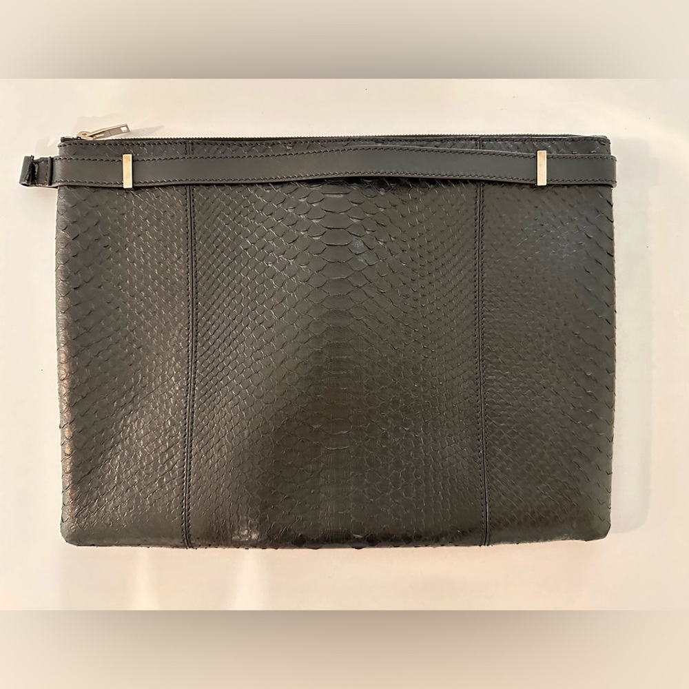 Balenciaga python / leather pouch